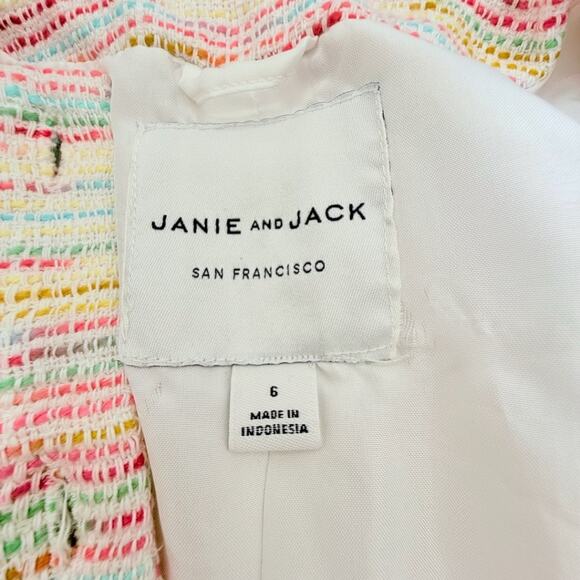 Janie & Jack Easter Bouquet Boucle Tweed Blazer Girls 6 Pastel Rainbow Cluelesss - Picture 4 of 8